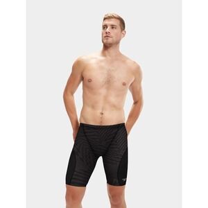 Speedo Swim Trunks Black Palm Leaf Pattern Style Mens 36 NWT